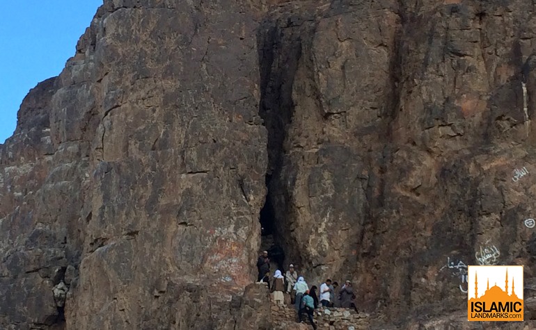 Close up of the cave of Mount Uhud