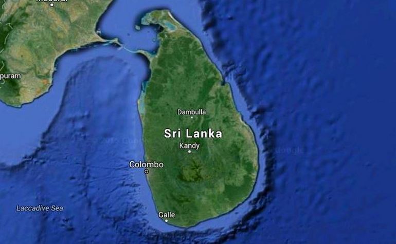 Map of Sri Lanka (Sri Pada - Holy Footprint )