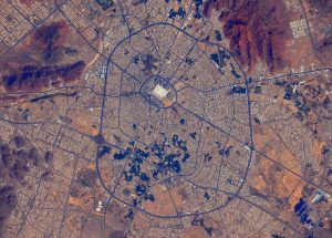 Satellite view of the City of Madinah