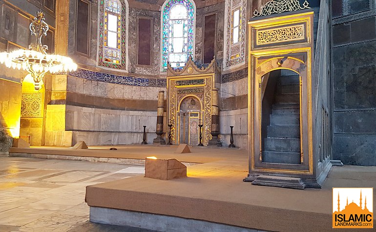 Mihrab and mimbar of Hagia Sophia